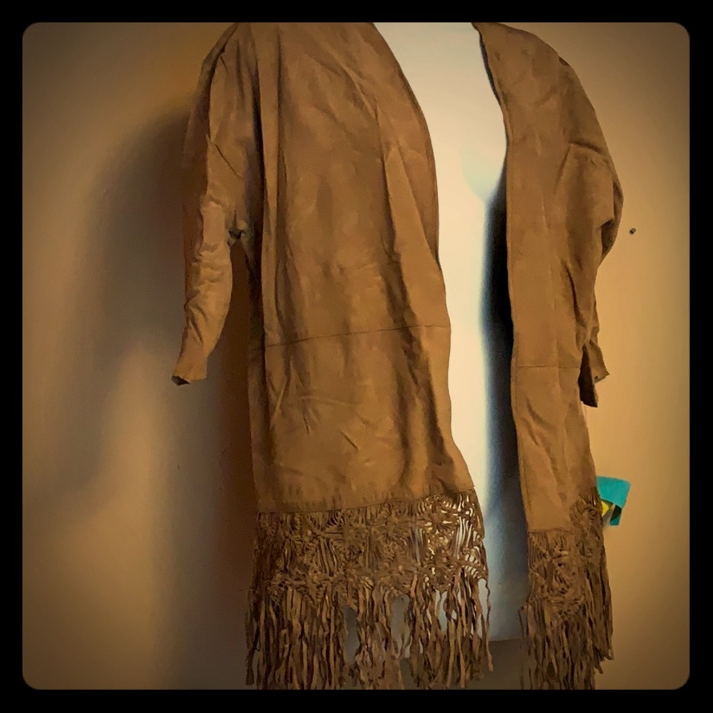 Suede Leather 3/4 sleeve light jacket size 36
